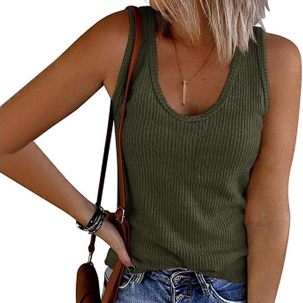 Olive Knit Tank